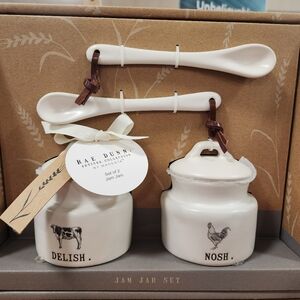 Rae Dunn Delish & Nosh Jam Jar Set BRAND NEW